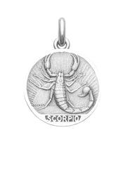 Médaille Signe du Scorpion OR BLANC 18 carats / 35 mm