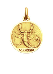 Médaille Signe du Scorpion OR JAUNE 18 carats / 15 mm