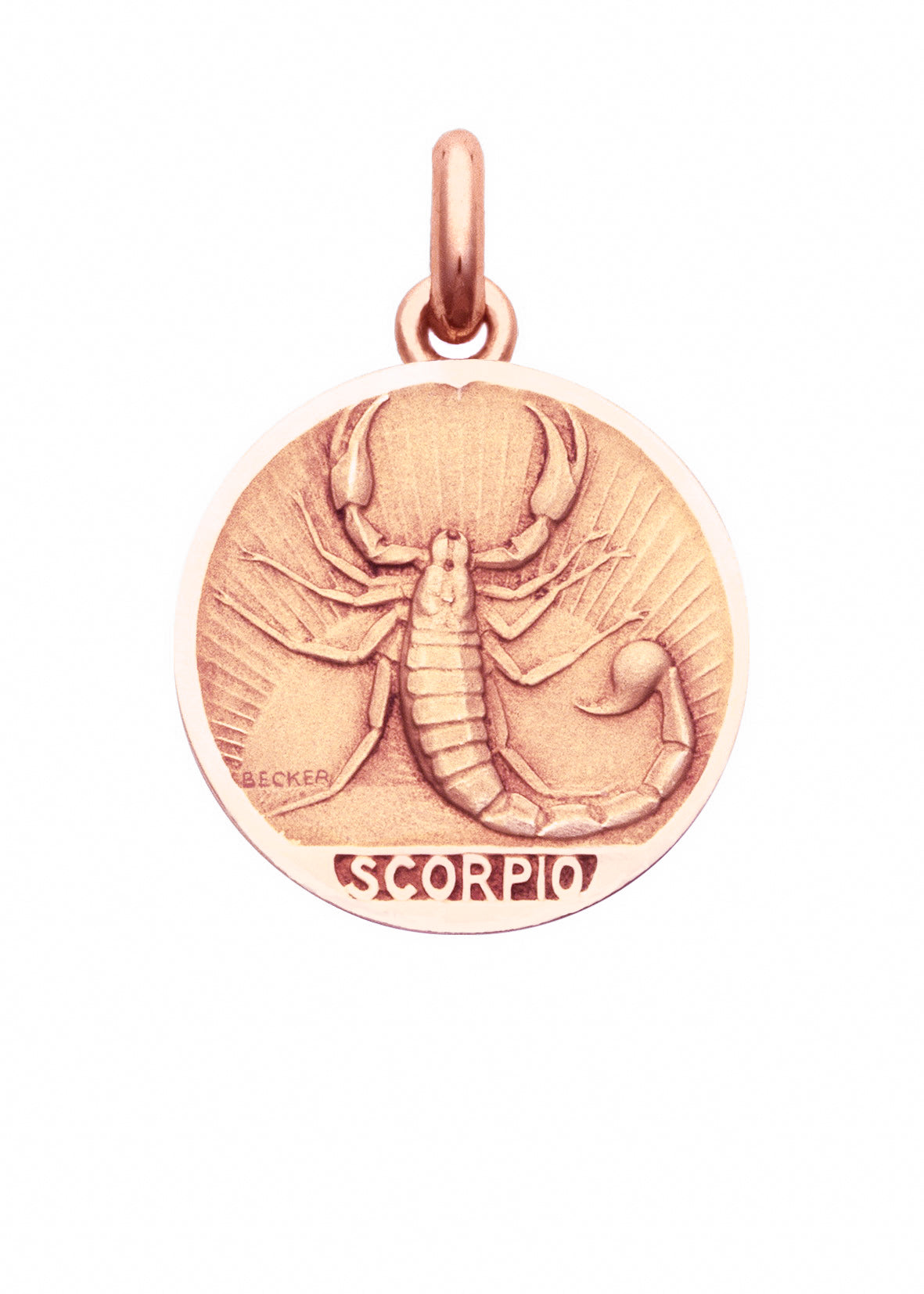 Médaille Signe du Scorpion OR ROSE 18 carats / 15 mm