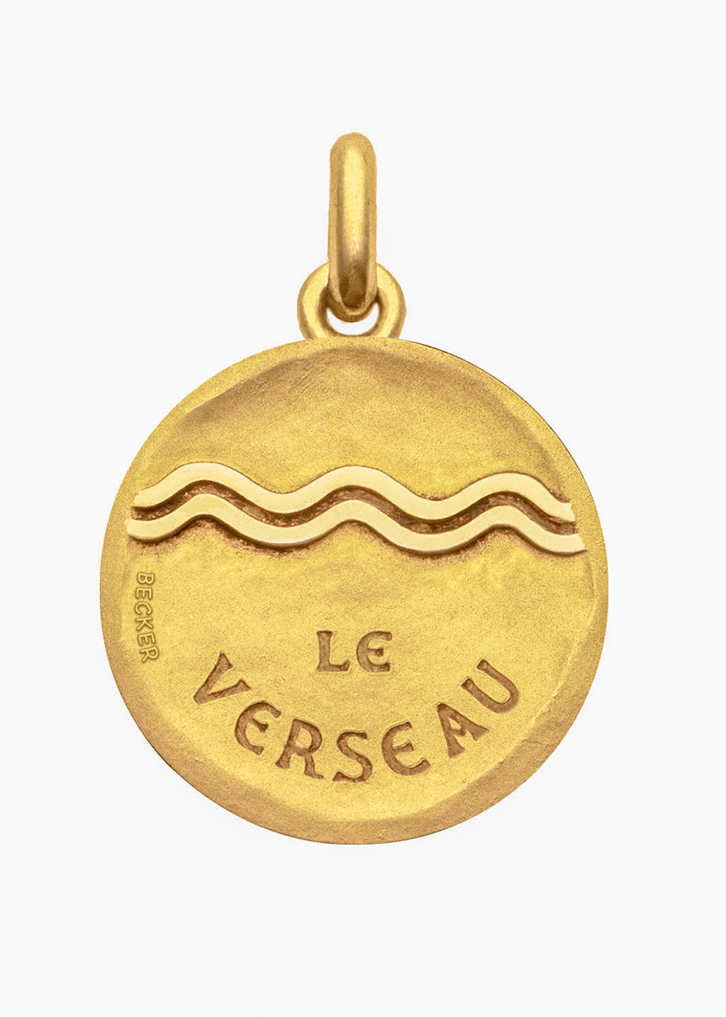 Médaille Signe du Verseau symbole OR JAUNE 18 carats / 15 mm
