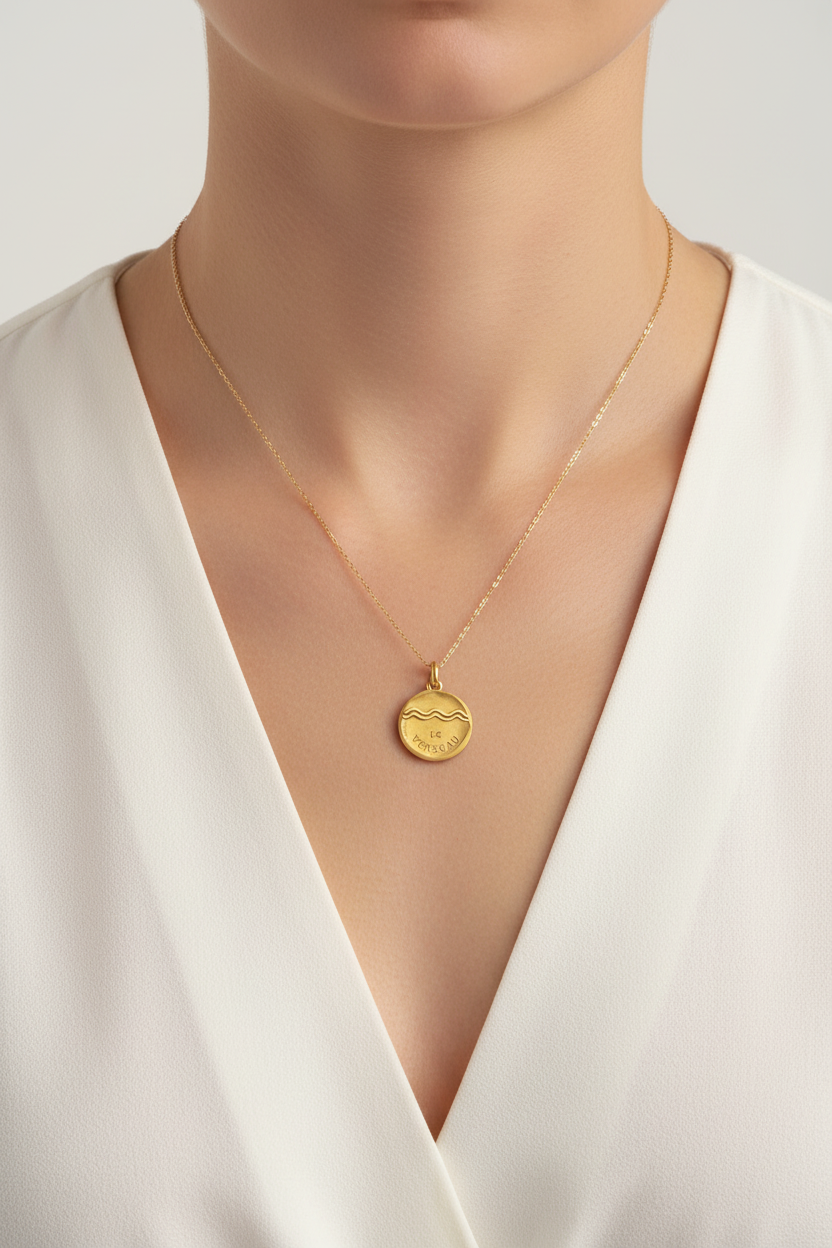 Símbolo de la medalla del signo de Acuario