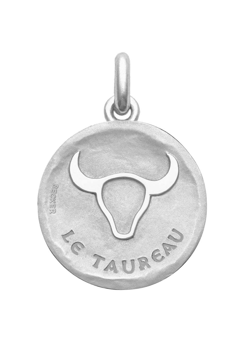 Médaille signe du Taureau symbole OR BLANC 18 carats / 28 mm