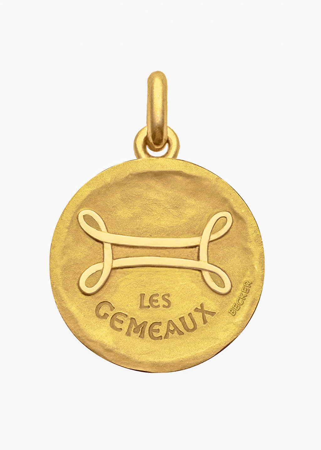 Médaille signe du Gémeaux symbole OR JAUNE 18 carats / 15 mm