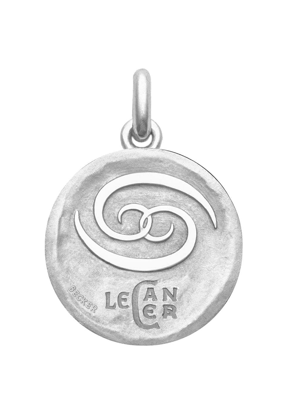 Médaille signe du Cancer symbole OR BLANC 18 carats / 35 mm