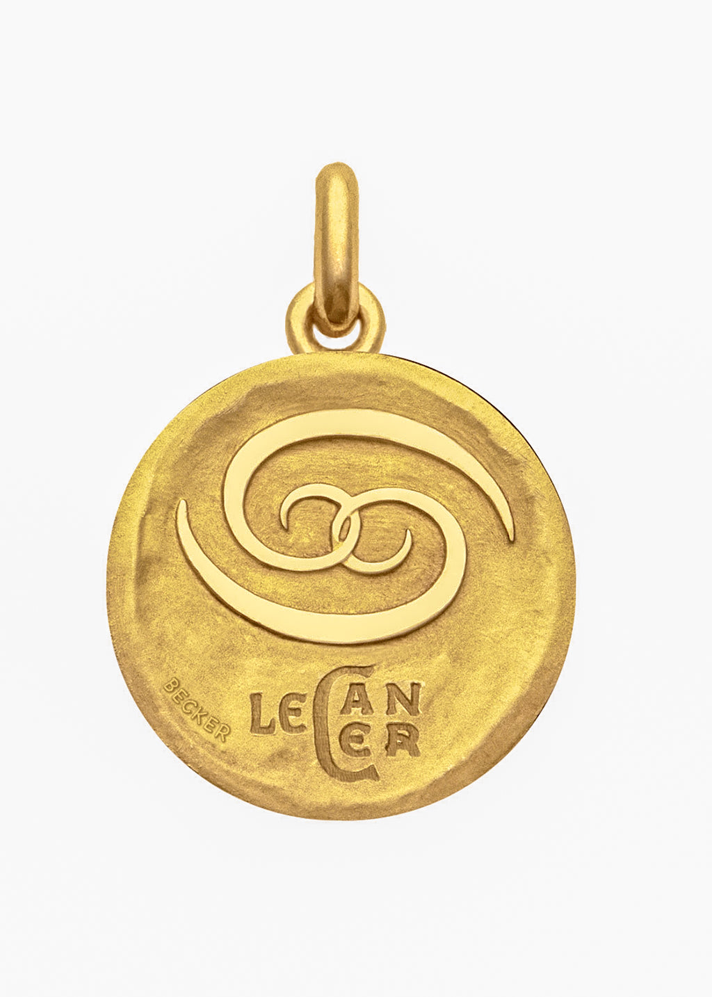 Médaille signe du Cancer symbole OR JAUNE 18 carats / 15 mm