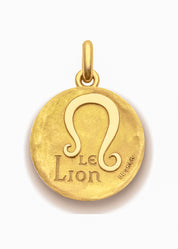Médaille Signe du Lion symbole OR JAUNE 18 carats / 15 mm