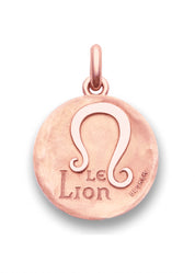 Médaille Signe du Lion symbole OR ROSE 18 carats / 15 mm