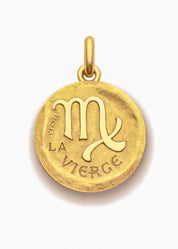 Médaille Signe du Vierge symbole OR JAUNE 18 carats / 15 mm