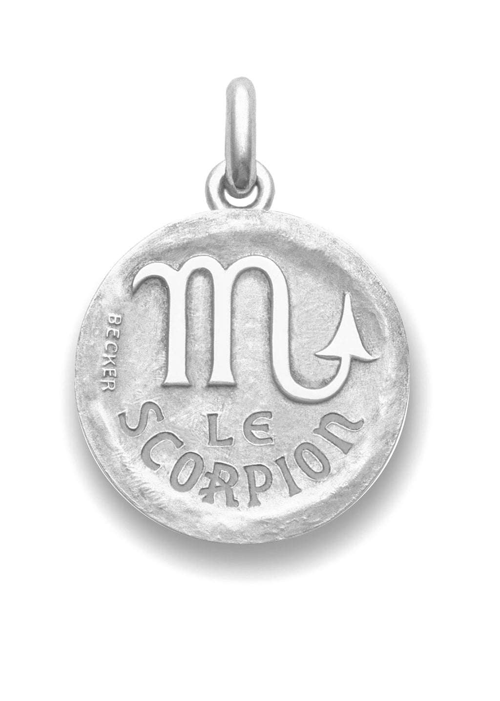 Médaille Signe du Scorpion symbole OR BLANC 18 carats / 35 mm