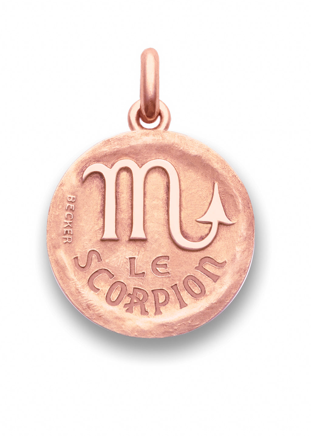Médaille Signe du Scorpion symbole OR ROSE 18 carats / 15 mm