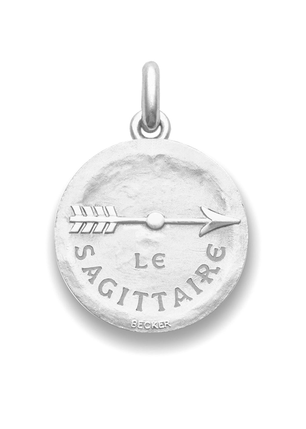 Médaille Signe du Sagittaire symbole OR BLANC 18 carats / 35 mm