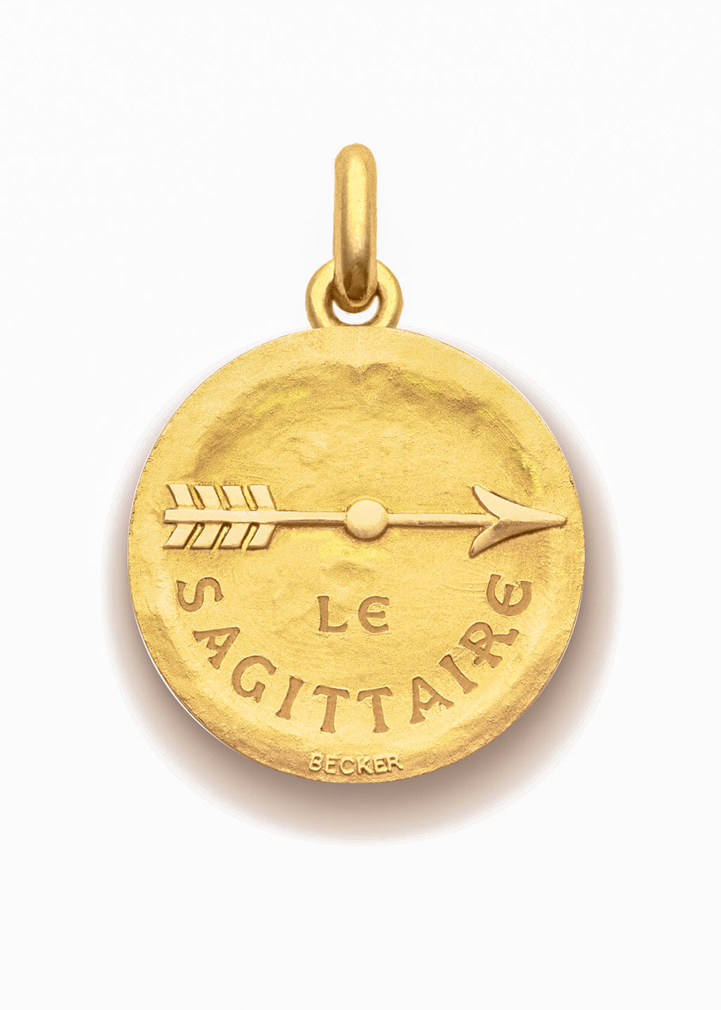 Médaille Signe du Sagittaire symbole OR JAUNE 18 carats / 15 mm