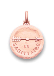 Médaille Signe du Sagittaire symbole OR ROSE 18 carats / 15 mm