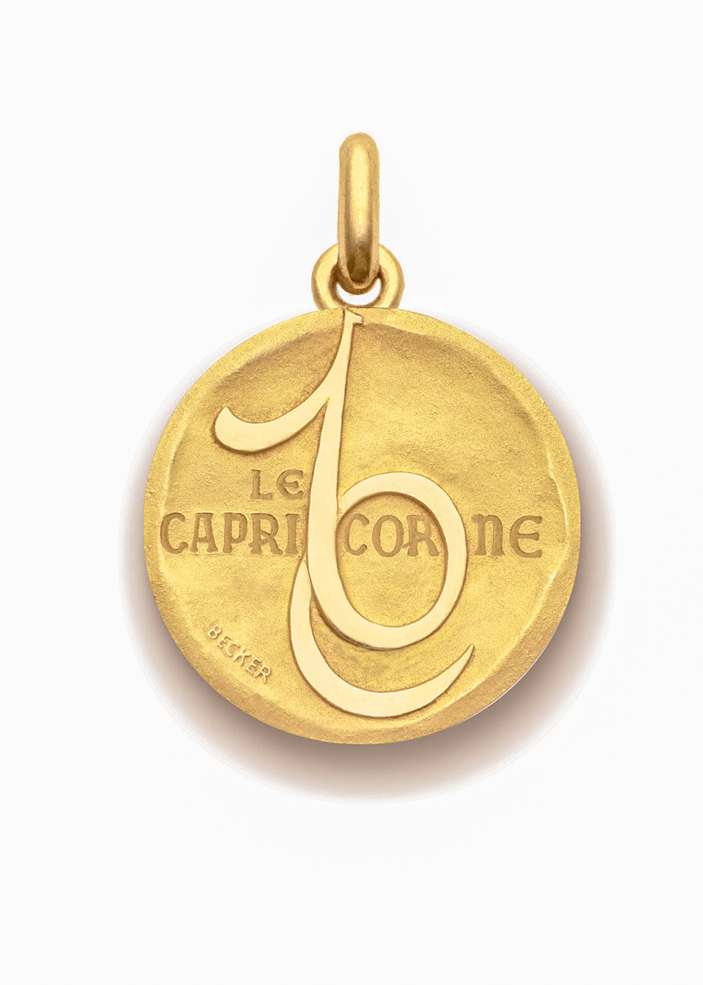 Médaille Signe du Capricorne symbole OR JAUNE 18 carats / 15 mm