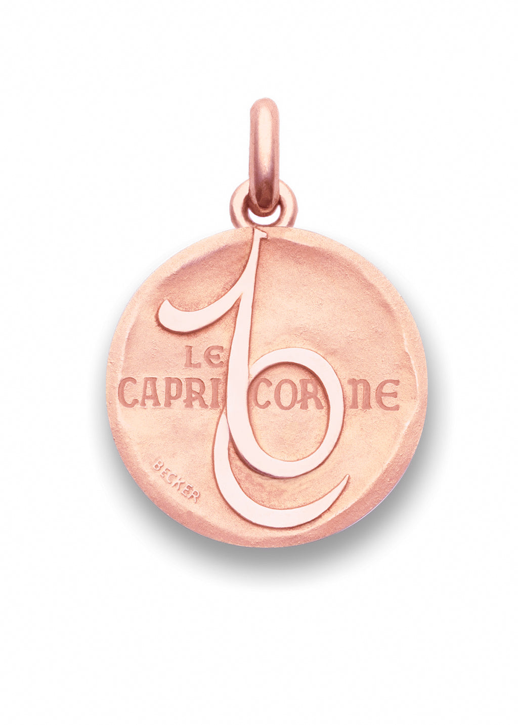 Médaille Signe du Capricorne symbole OR ROSE 18 carats / 15 mm