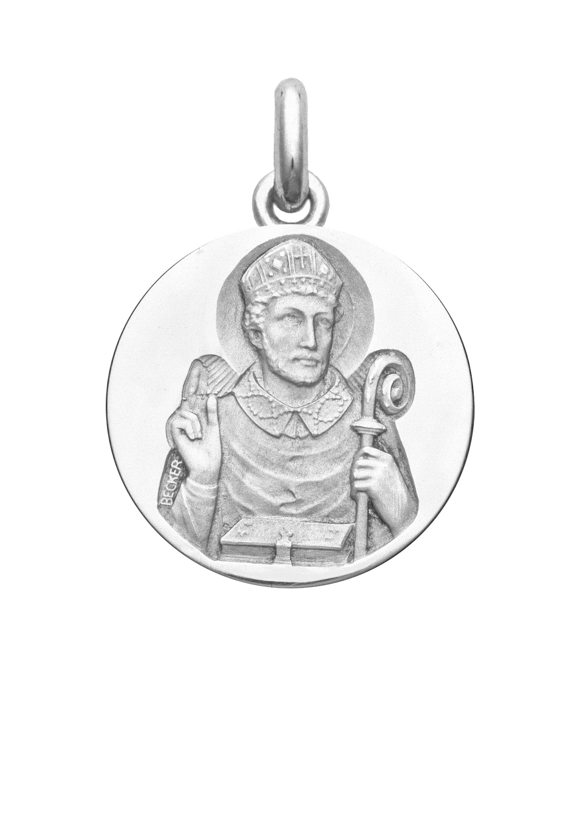 Médaille Evêque OR BLANC 18 carats / 20 mm