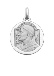 Médaille Saint Alain OR BLANC 18 carats / 20 mm