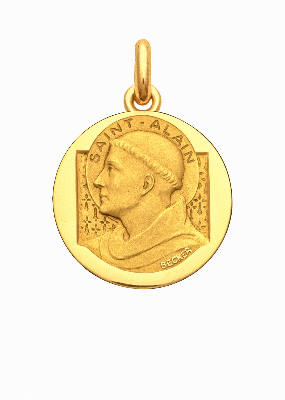 Médaille Saint Alain OR JAUNE 18 carats / 15 mm