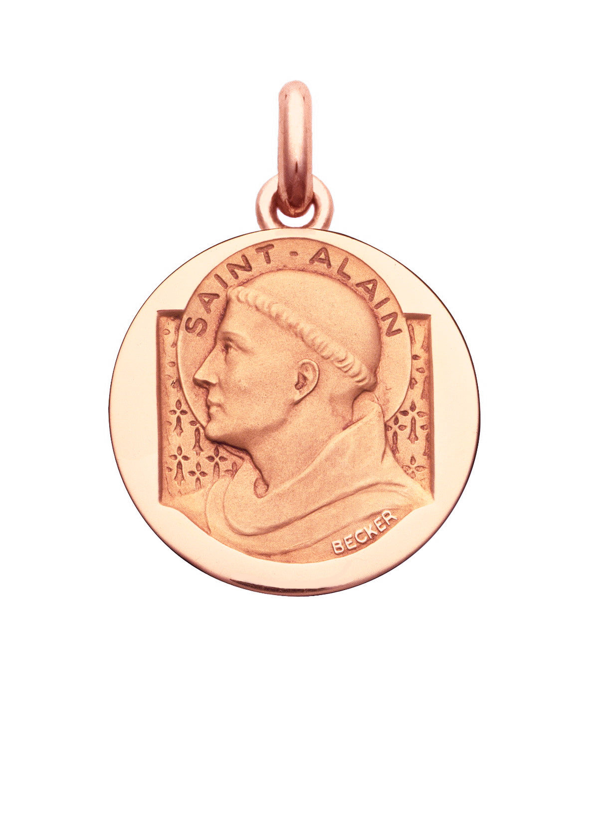 Médaille Saint Alain OR ROSE 18 carats / 15 mm