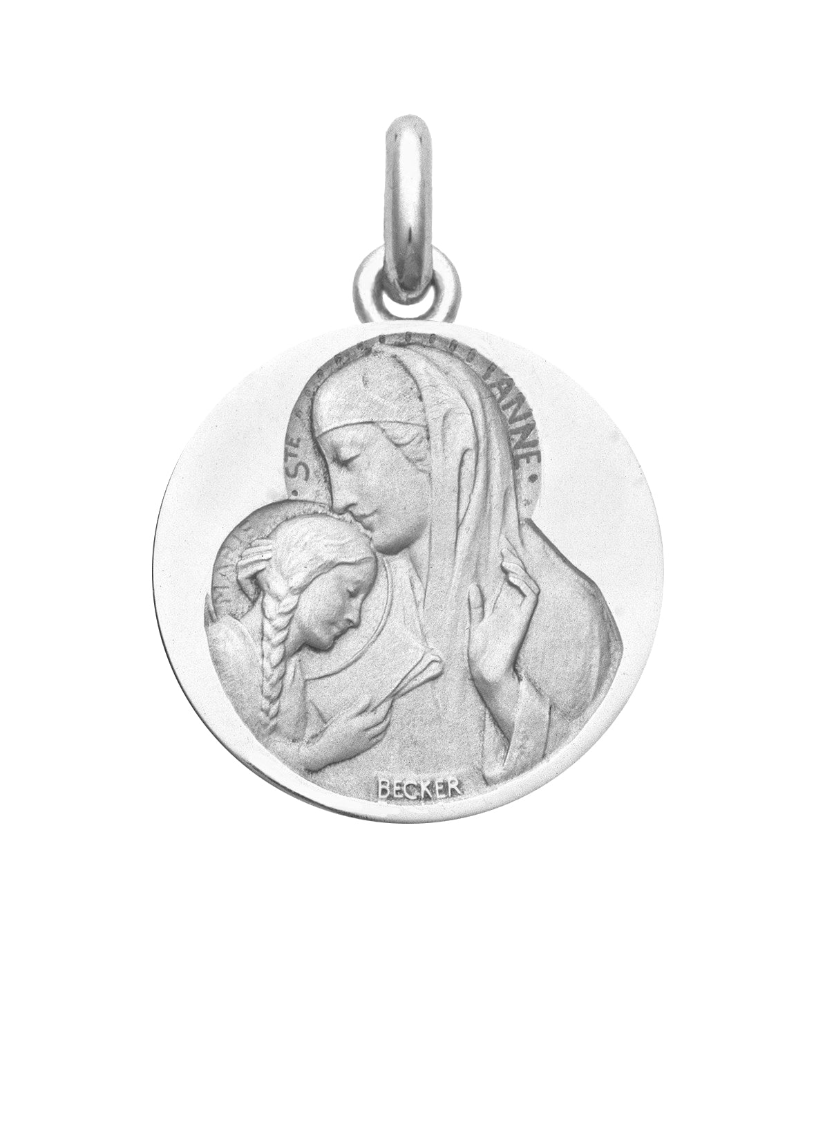 Médaille Sainte Anne OR BLANC 18 carats / 20 mm
