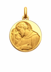 Médaille Saint Antoine OR JAUNE 18 carats / 15 mm