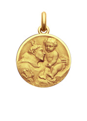Médaille Saint Antoine de Padoue OR ROSE 750 / 20 mm