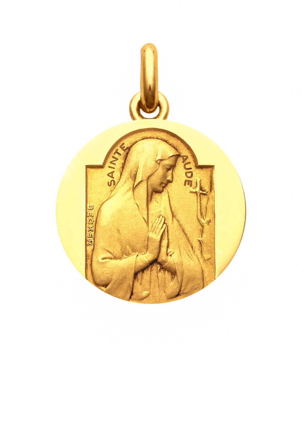 Médaille Sainte Aude OR JAUNE 18 carats / 15 mm