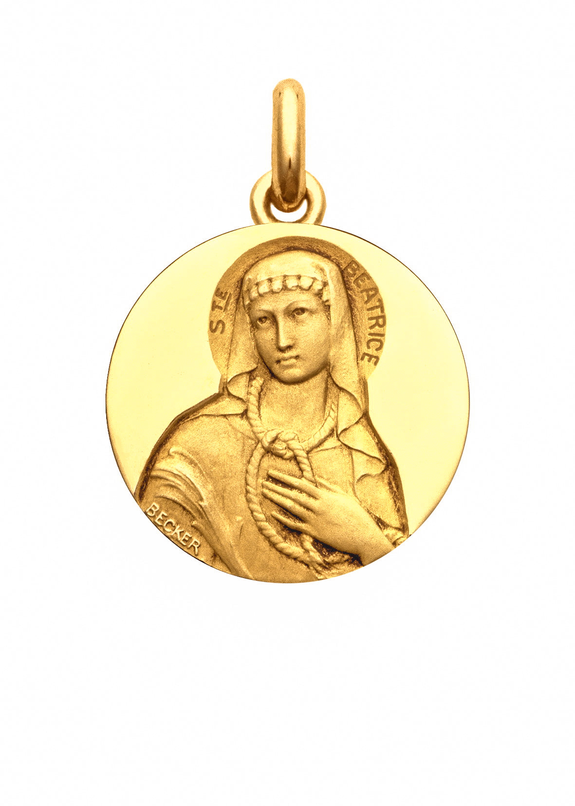 Médaille Sainte Béatrice OR JAUNE 18 carats / 15 mm