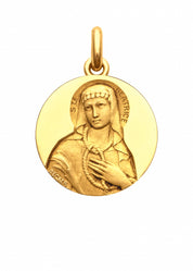 Médaille Sainte Béatrice OR JAUNE 18 carats / 15 mm