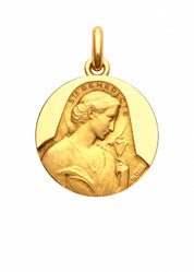 Médaille Sainte Bénédicte OR JAUNE 18 carats / 15 mm