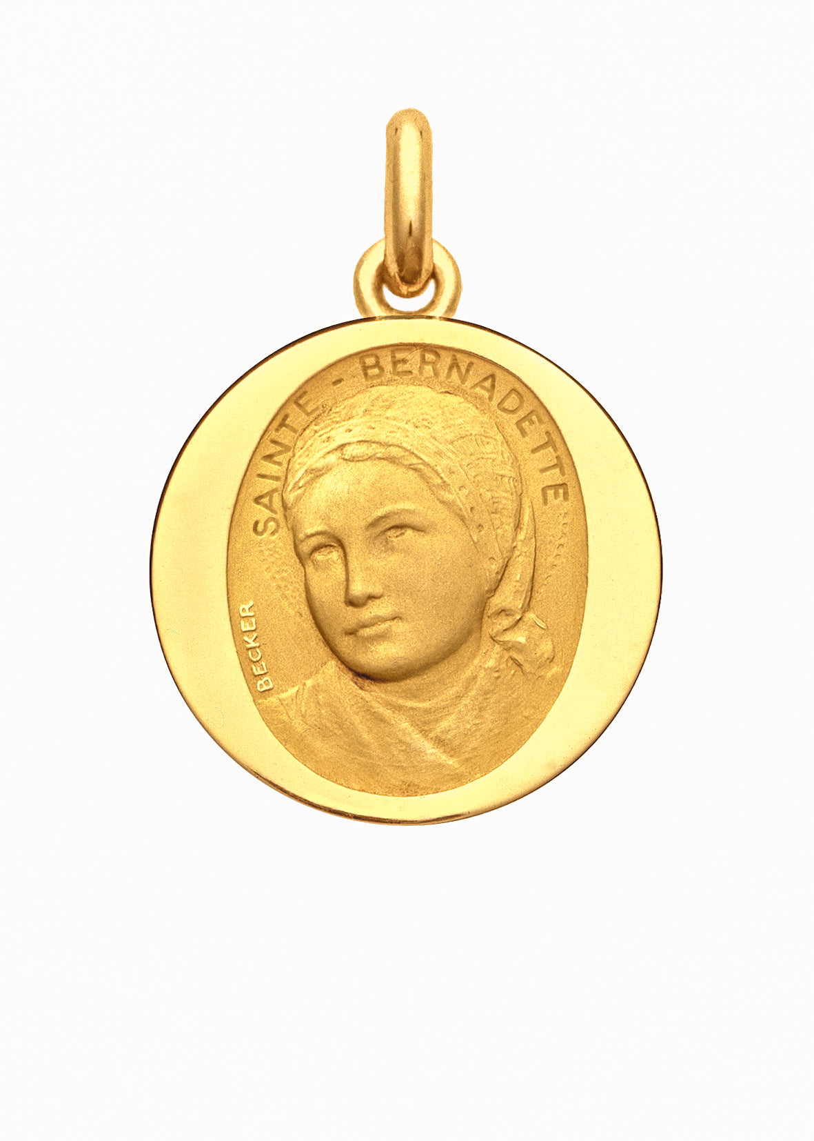 Médaille Sainte Bernadette OR JAUNE 18 carats / 15 mm