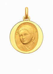 Médaille Sainte Bernadette OR JAUNE 18 carats / 15 mm