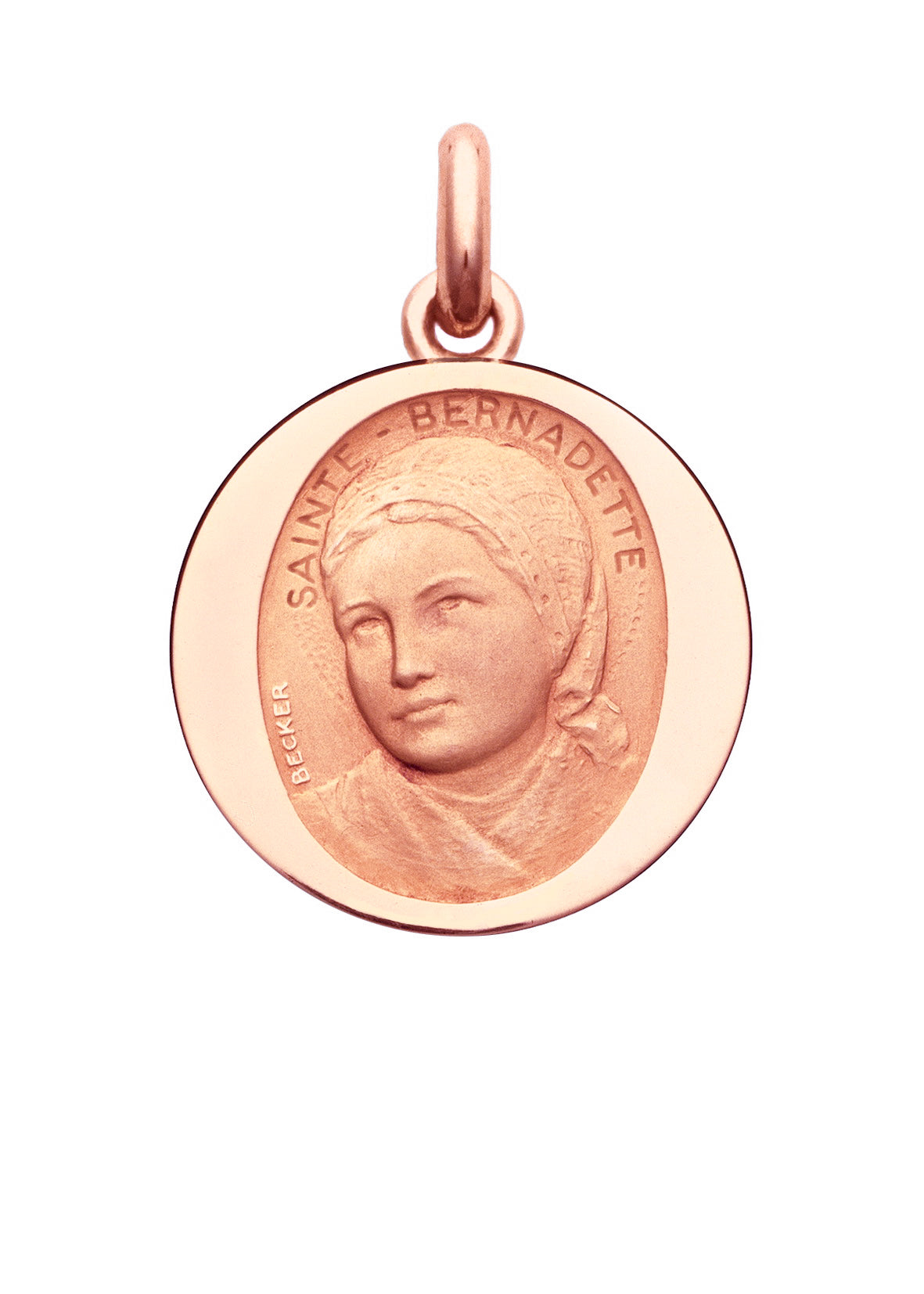 Médaille Sainte Bernadette OR ROSE 18 carats / 15 mm