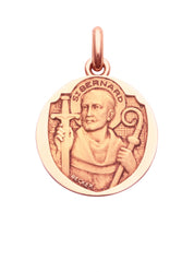 Médaille Saint Bernard OR ROSE 18 carats / 15 mm