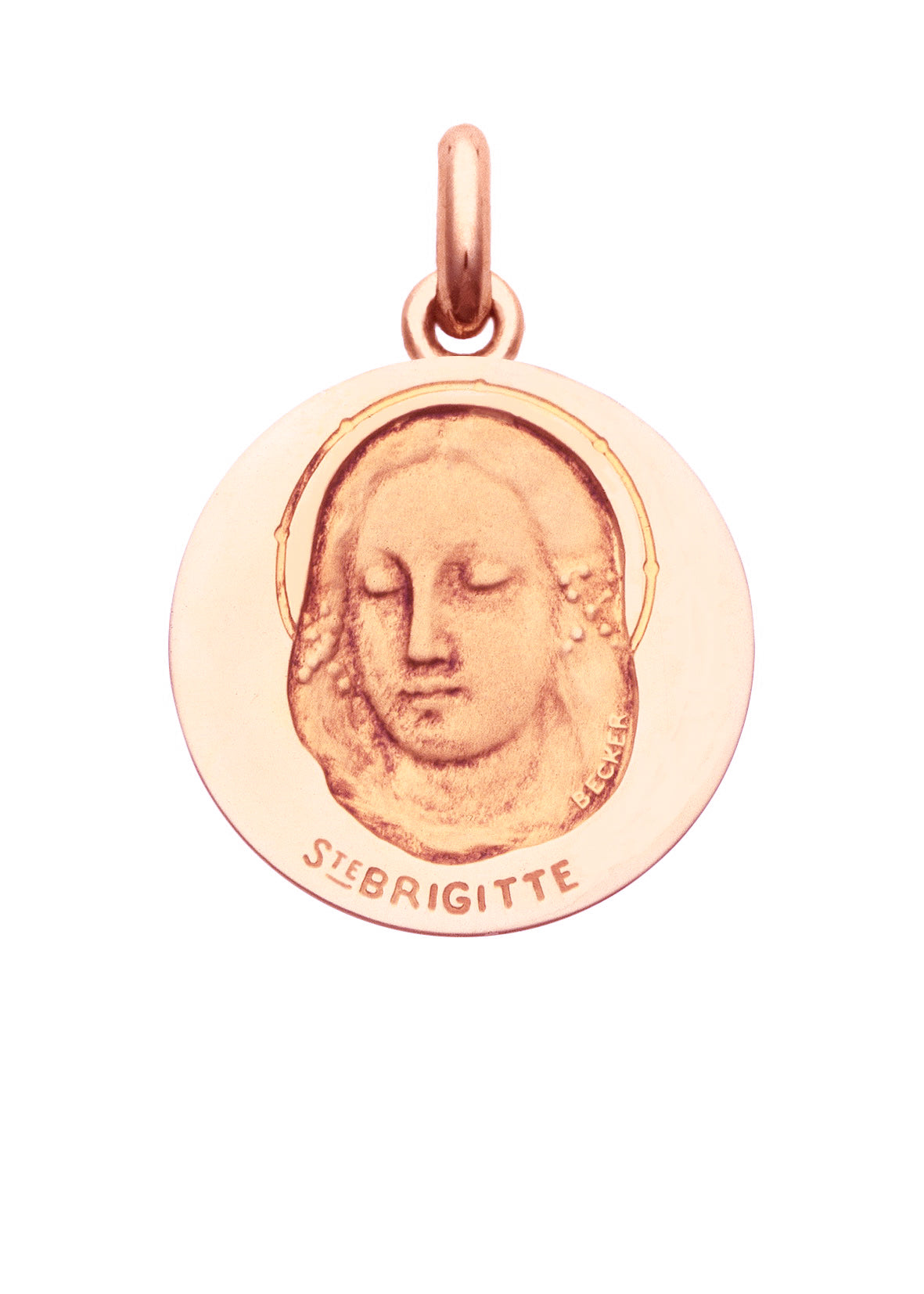 Médaille Sainte Brigitte OR ROSE 18 carats / 15 mm