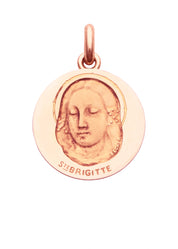 Médaille Sainte Brigitte OR ROSE 18 carats / 15 mm