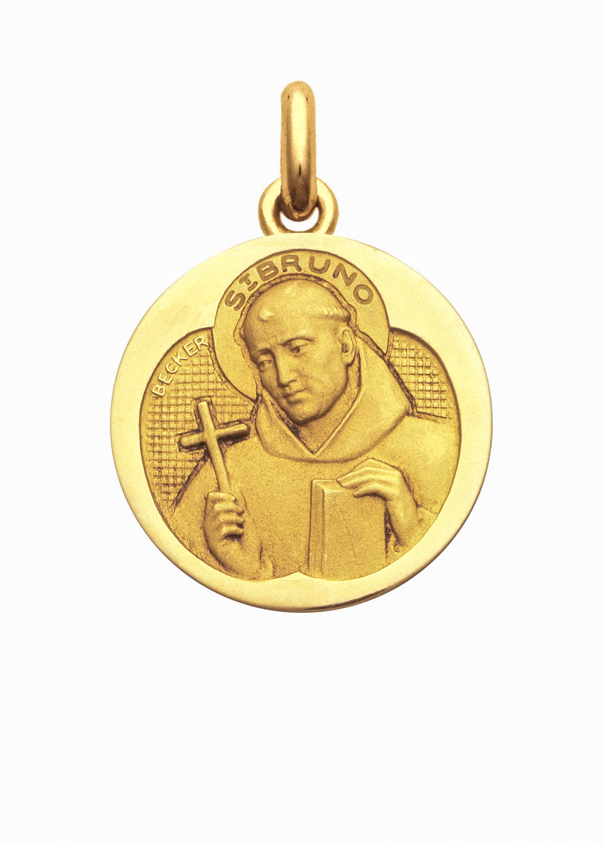 Médaille Saint Bruno OR JAUNE 18 carats / 15 mm