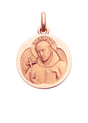 Médaille Saint Bruno OR ROSE 18 carats / 15 mm