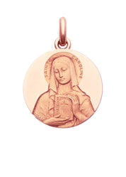 Médaille Sainte Caroline OR ROSE 18 carats / 15 mm