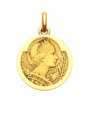 Médaille Sainte Catherine OR JAUNE 18 carats / 15 mm