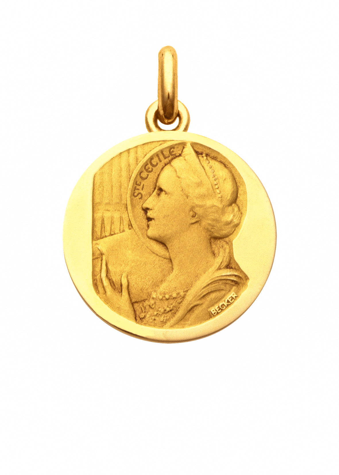 Médaille Sainte Cécile OR JAUNE 18 carats / 15 mm