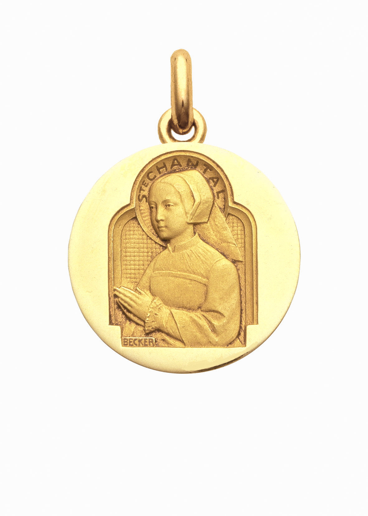Médaille Sainte Chantal OR JAUNE 18 carats / 15 mm