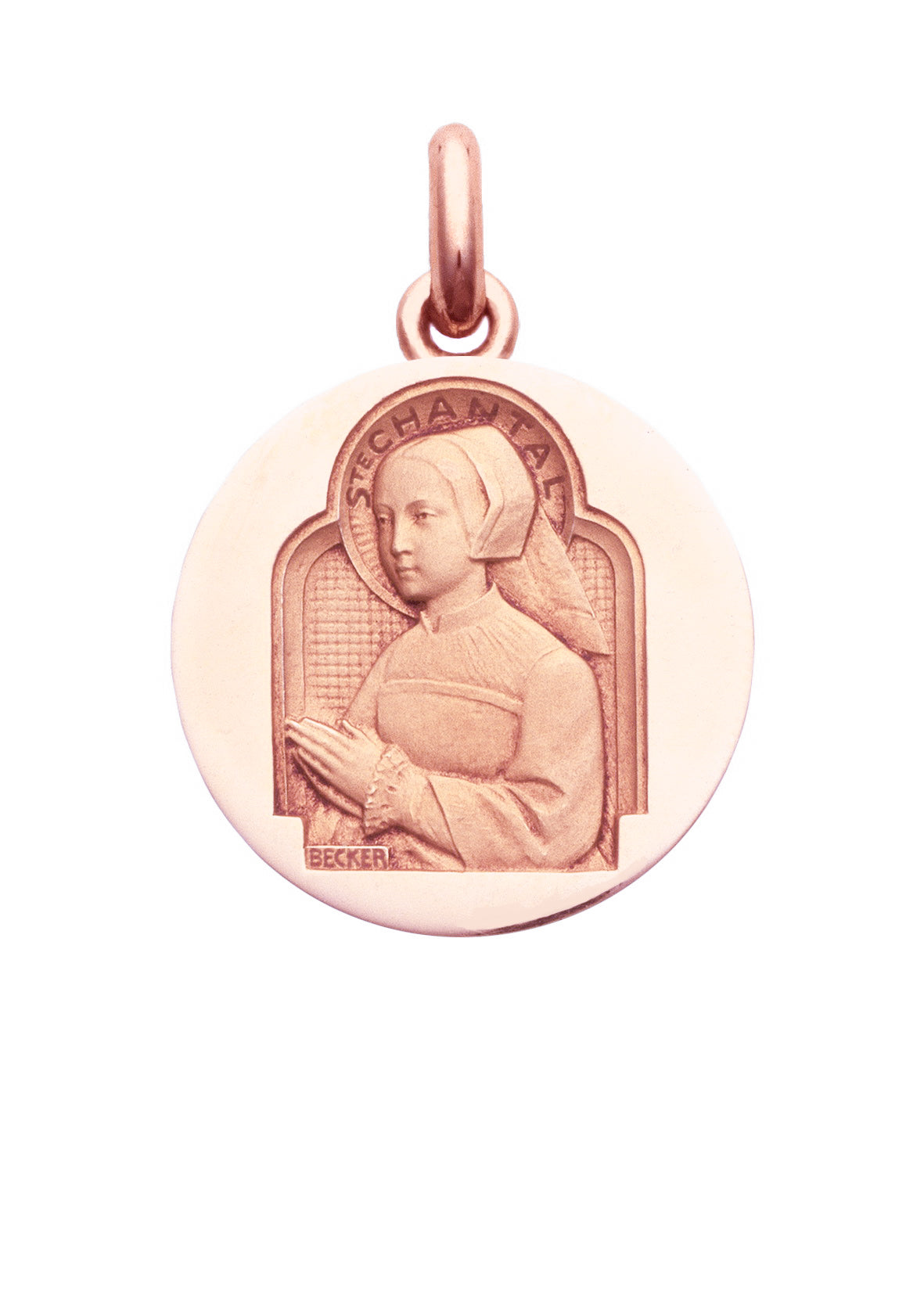 Médaille Sainte Chantal OR ROSE 18 carats / 15 mm