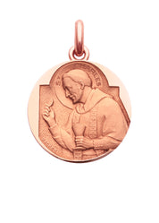 Médaille Saint Charles OR ROSE 18 carats / 15 mm
