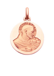 Médaille Saint Christian OR ROSE 18 carats / 15 mm