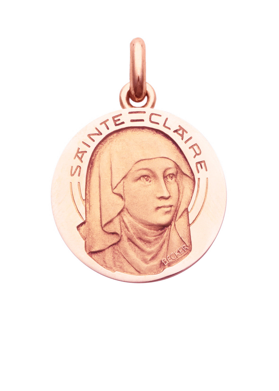 Médaille Sainte Claire OR ROSE 18 carats / 15 mm