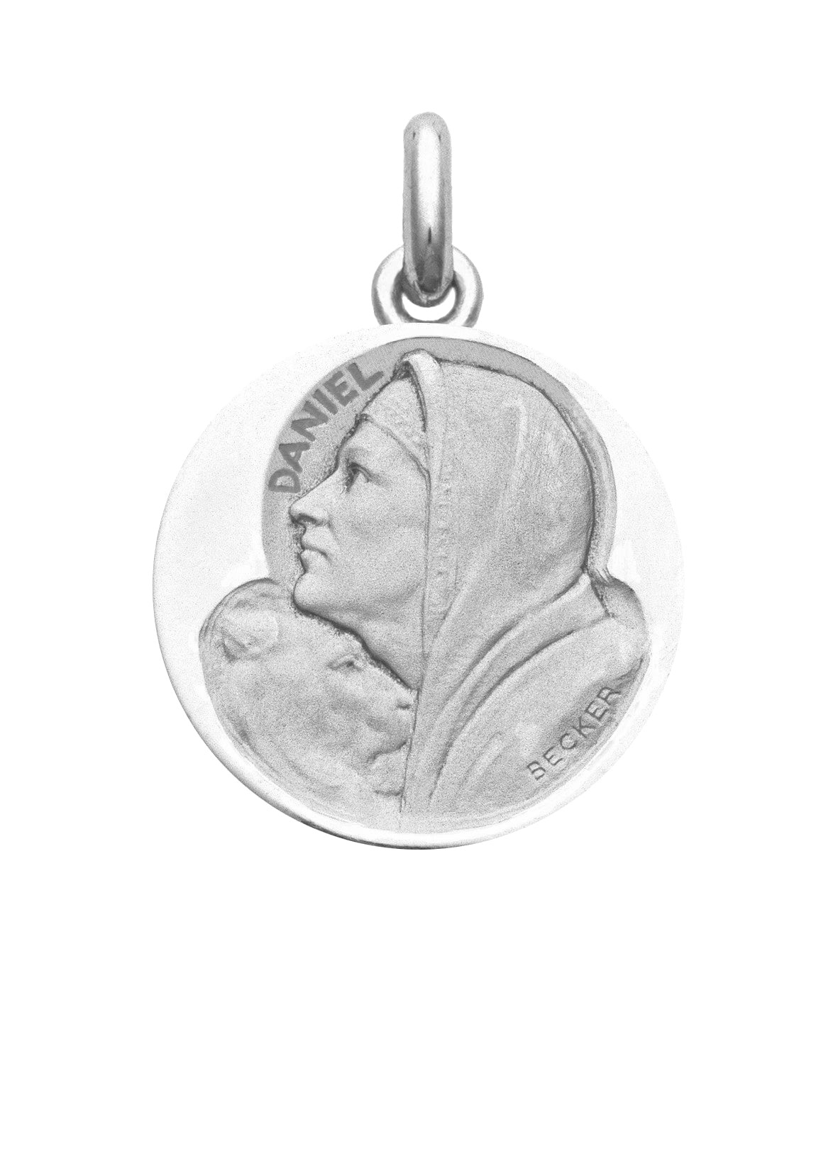 Médaille Saint Daniel OR BLANC 18 carats / 20 mm