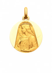 Médaille Sainte Delphine OR JAUNE 18 carats / 15 mm