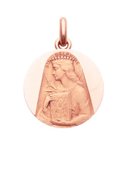 Médaille Sainte Delphine OR ROSE 18 carats / 15 mm