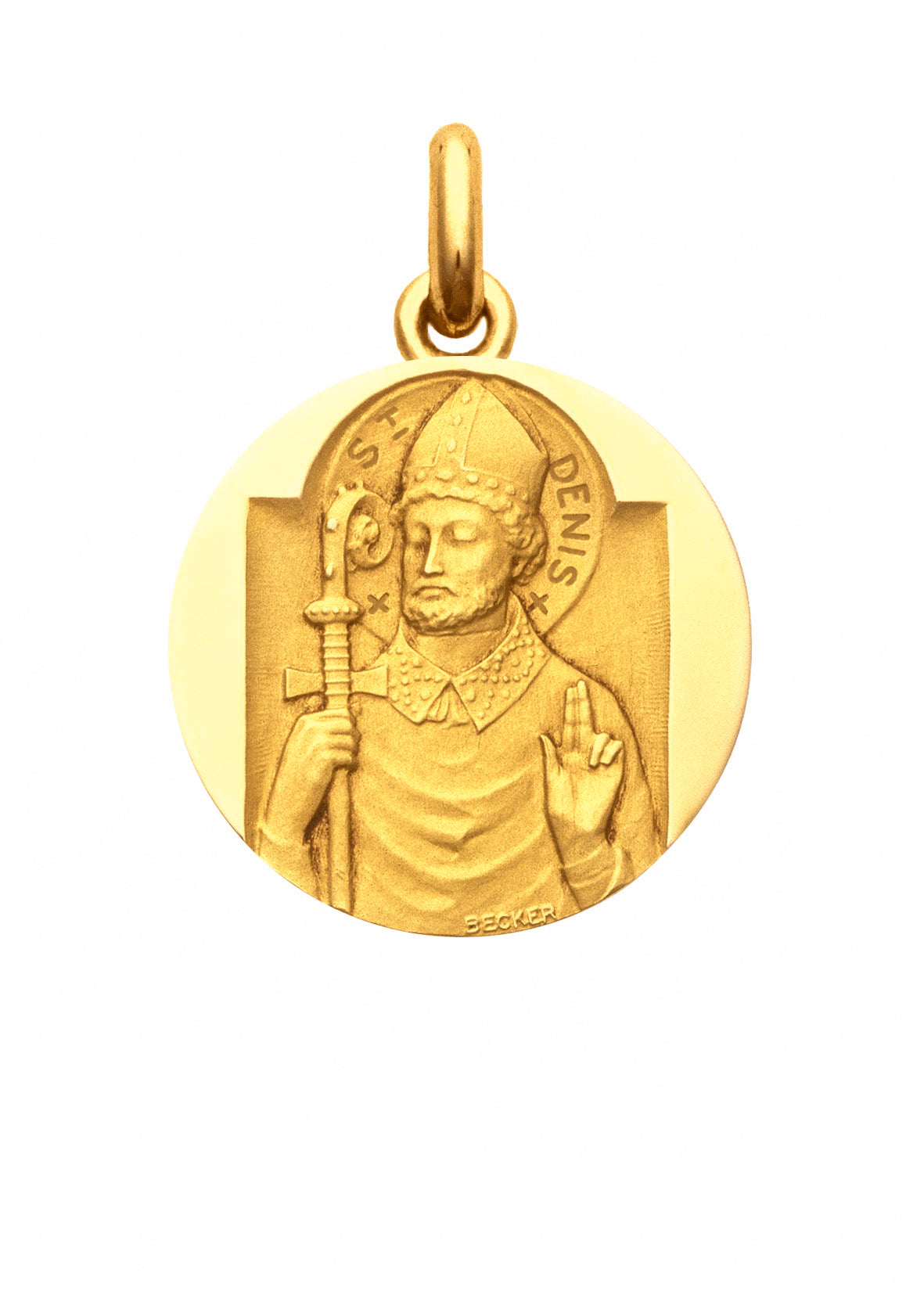 Médaille Saint Denis OR JAUNE 18 carats / 15 mm